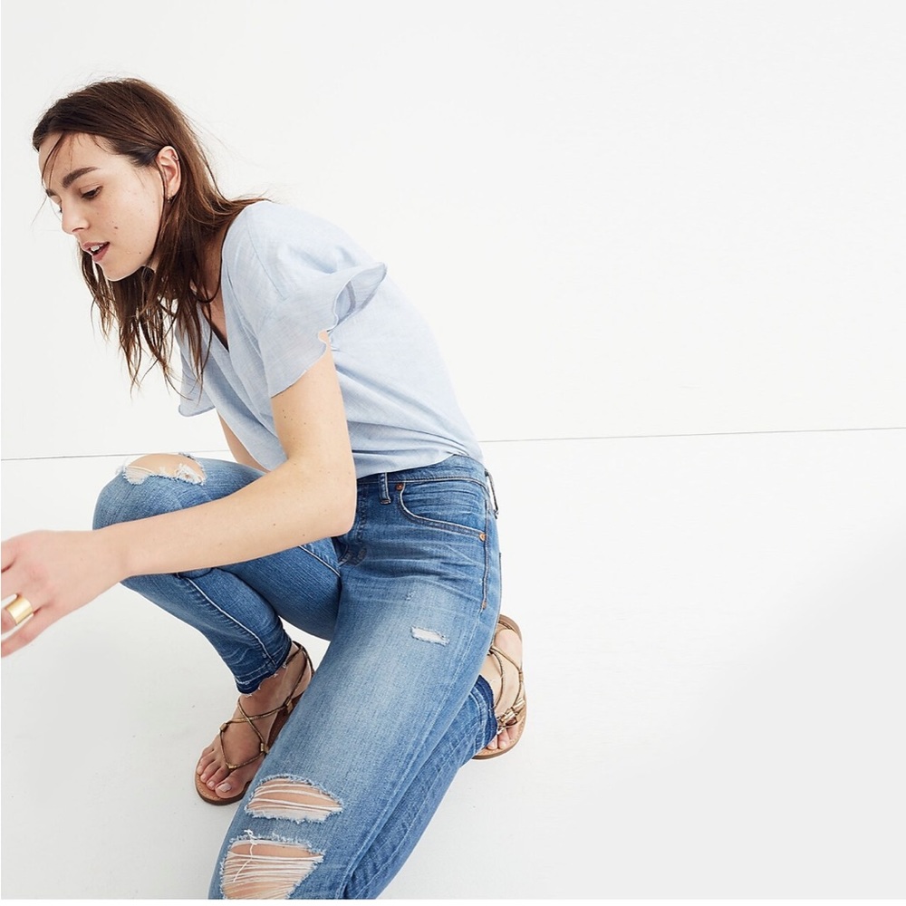 Madewell 9" High-Rise Skinny Jeans in Winifred Wash: Drop-Hem Edition 29 - Picture 3 of 13